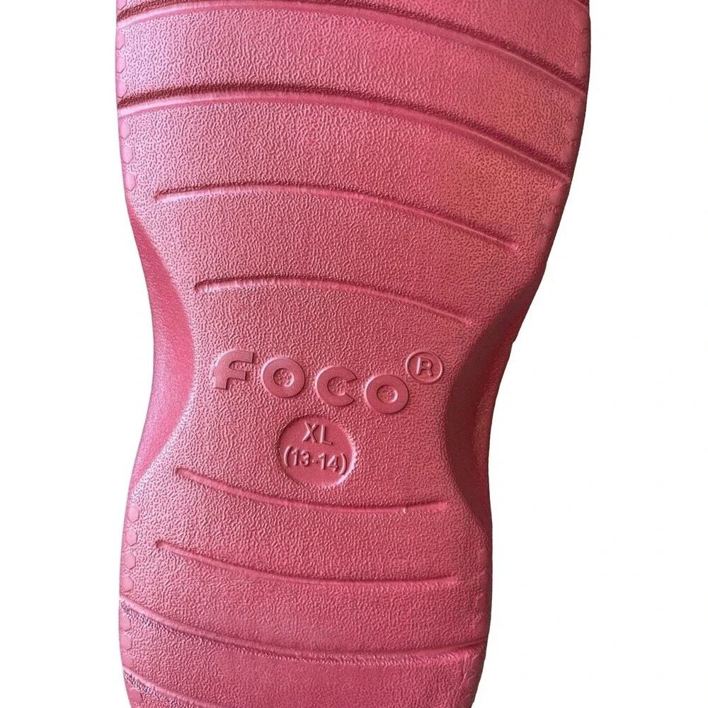 FOCO Men’s Red Foam Bubble Strap Clogs Slip On Garden Beach Water Shoes 13-14